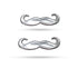 Moustache Silver Logo Emblem in For Bike ,Motorcar,Car ,Thar,4 Wheeler