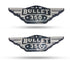Monogram Logo 3D Emblem in Chrome 2 Pcs for RE Bullet 350