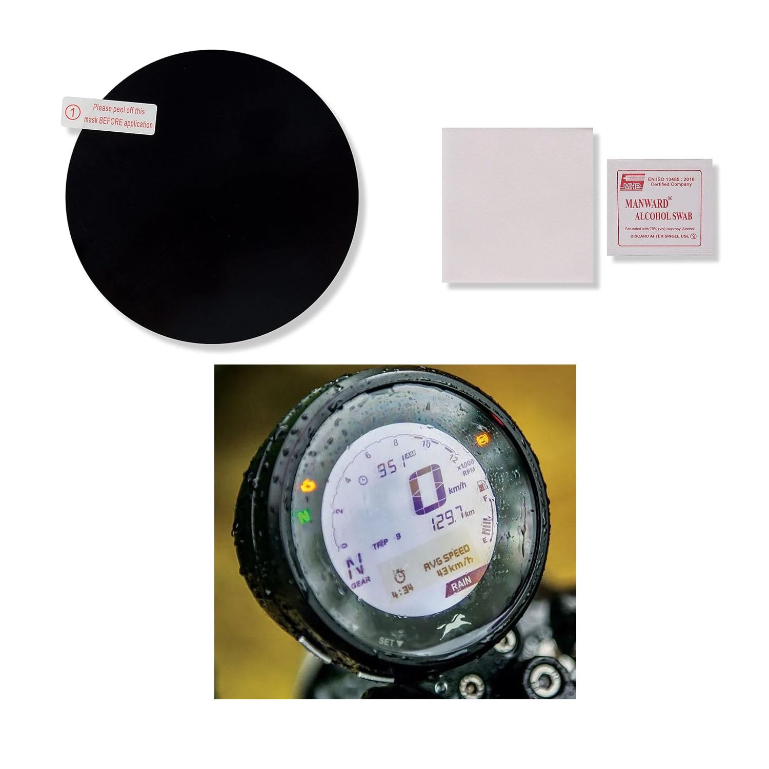 Bike Speedometer Screen Guard With TVS Radium Type key Tag For - TVS R ...
