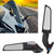 Adjustable Rearview Stealth Mirror Wind Wing Mirror with LED Turn Signals Light for Universal