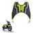 Black Ntorq seat Cover with 3D Foot Mat Green for TVS Ntorq 125