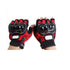 R.J.VON Biker Motorcycle Riding &Touring Hand Gloves Half Finger (RED)