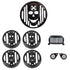 R.J.VON Grill Combo Headlight,Indicator Skull face,Eyes,Tail Grill Set (Pack of 8 Pcs.)