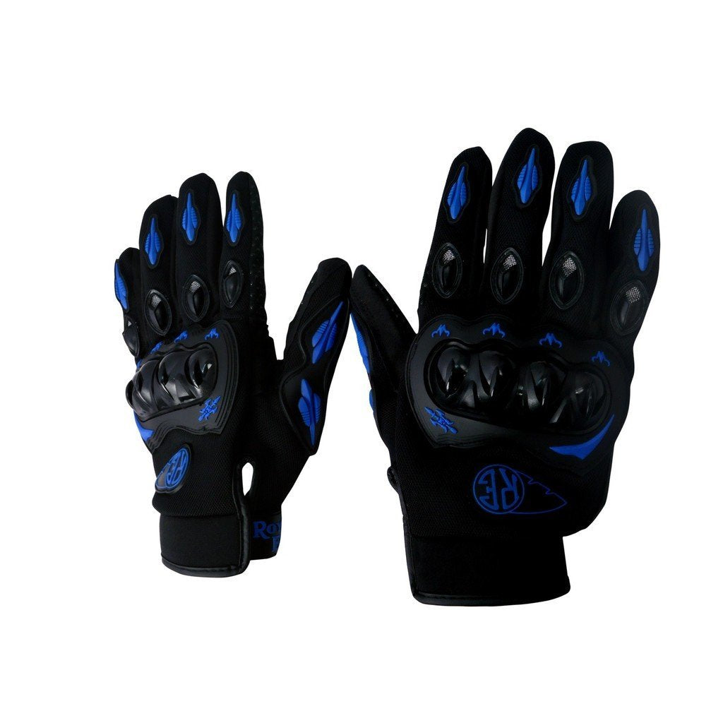 Premium Leather Full Hand Gloves (Blue, X-Large) – R J Express