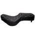 Custom Cruiser Seat Full Low  Black With White Line