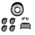 R.J.VON Grill Combo Headlight Projector Grill, Indicator Shade,Tail,Eyes Light Grill Black