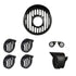 Grill Combo Headlight Projector,Indicator,Tail light Grill With cap Eyes Grill Black