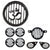 R.J.VON Premium Quality Headlight Grill OM Pattern For Royal Enfield Classic 350 &500, BS4 & BS6 (Pack of 8 Pcs Black)