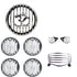 Premium Om Pattern Headlight Grill Set For Royal Enfield Standard 350,500,BS4,BS6