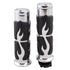 R.J.VON Molded Rubber Hand Handlebar Grips Grip Black/Silver