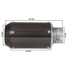 R.J.VON  Universal Bike Exhaust Muffler Pipe Carbon Fiber