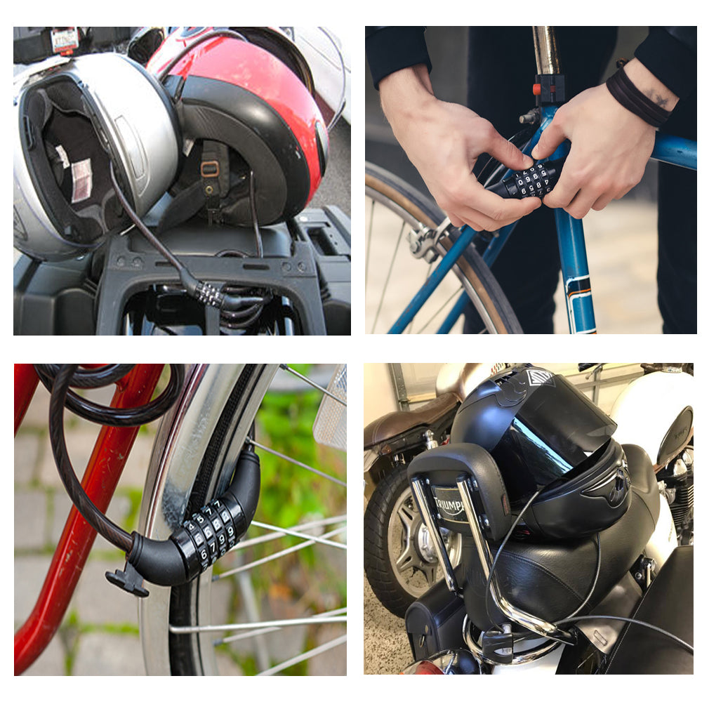 Multipurpose Universal Number Chain Cable Bike/Bicycle Helmet Lock