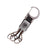 R.J.VON Premium Metal And Leather-T Key Chain with 3 ring design.(Black)