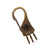 R.J.VON Premium Metal Key chain with 3 ring design (Wooden brown)