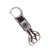 R.J.VON Premium Metal And Leather-T Key Chain with 3 ring design.(Black)