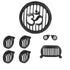 Premium Om Pattern Headlight Grill Set For Royal Enfield Electra 350 &500,BS4,BS6 Black.