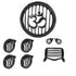 Premium Om Pattern Headlight Grill Set For Royal Enfield Standard 350 &500, BS4, BS6 ,Black.